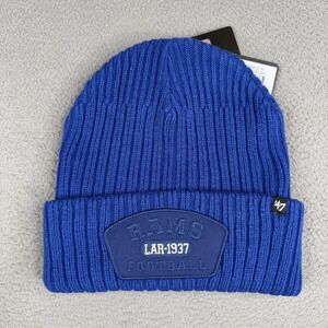 Los Angeles Rams Hat Beanie Knit Cuffed Mens One Size Blue NFL Football '47